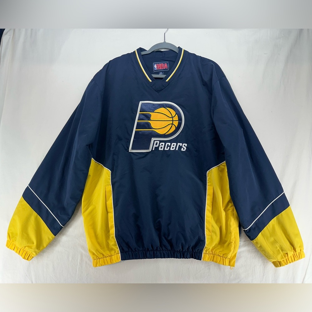 NBA Indiana Pacers Pullover Windbreaker Lined Vintage 80s‎ 90s Size Large